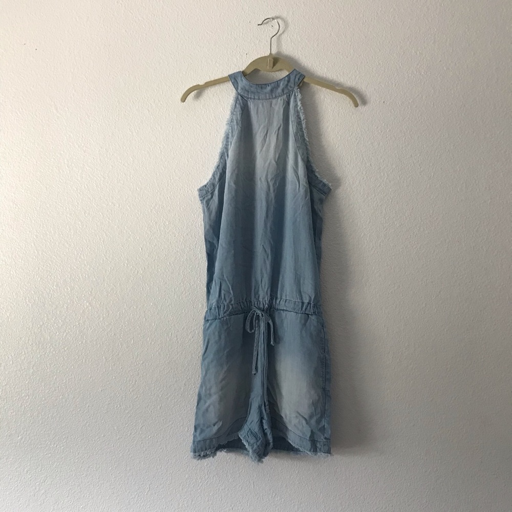 Cloth & Stone XS High Neck Denim Romper Summer